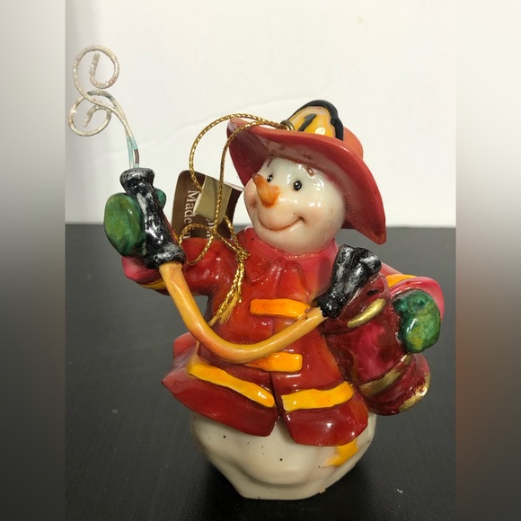Roman Inc Other - Fireman Snowman Christmas Ornament Roman Inc NWT